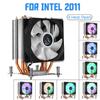 2200RPM 22dBA 4 Copper Heatpipe CPU Cooler for Aurora Light Cooling Fan with RGB for Intel LGA 2011 CPU Cooler Heatsink Radiator New