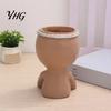 Artistic Sculpture Flower Pot Face Planter Pot, Cute Resin Head Vase for Succulents Flowers, Decorative Small Plant Pots Unique Indoor Bedroom