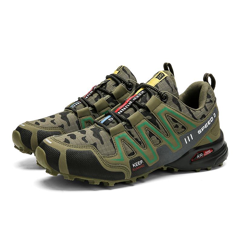 2025 Men's Camouflage Off-Road Running and Hiking Shoes - Breathable Plus Size for Outdoor and Travel Activities