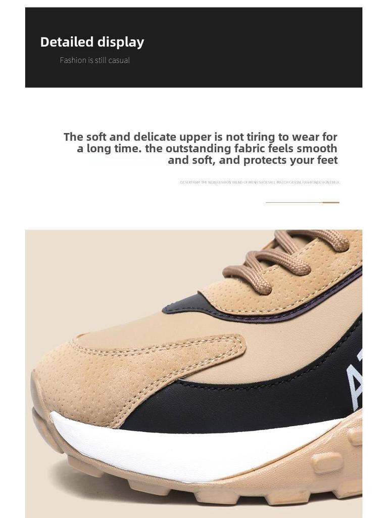 Men's Versatile Leather Sports Shoes - Autumn/Winter, Wear-Resistant, Shock-Absorbing, Large Sizes
