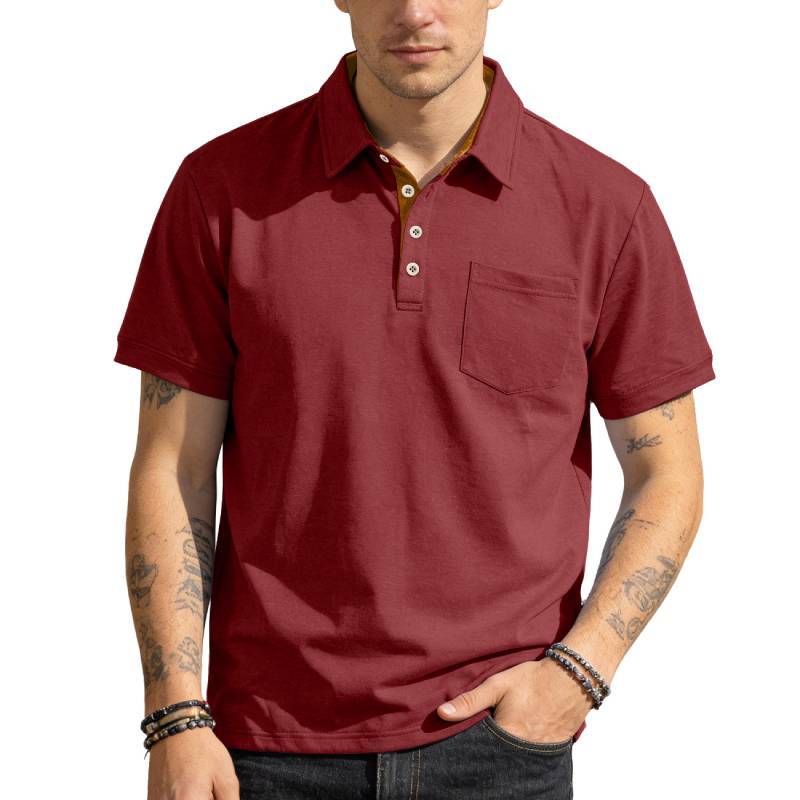 Polo Shirt For Men Short Sleeve Cotton Blend Business Casual Summer Wear For Men