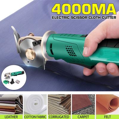 4000mAh Wireless Rechargeable Electric Round Cloth Cutter Scissors Fabric Cutting Machine With Battery