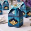 Yousheng 10Pcs Eid Gift Box with Ribbon Bow Candy Treats Goodies Chocolates Cookie Storage Box Festival Paper Party Favors Present Packing Box