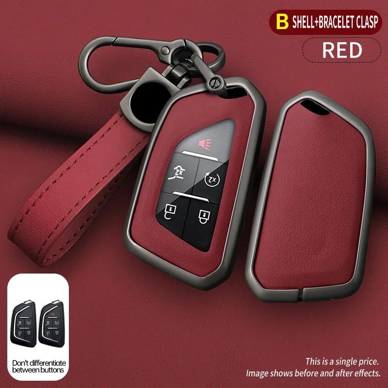 Zinc Alloy Car Key Case Cover Protector Fob For Cadillac Ct4 Ct4-V Ct5 C8 Corvette  -  Keyless Shell Auto Accessories