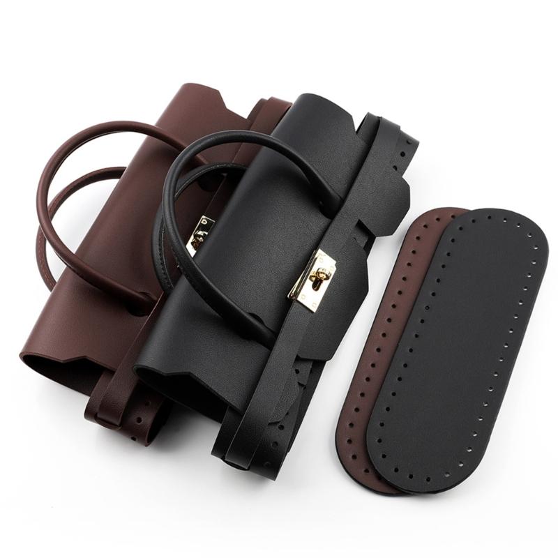 Handcraft Knitting Bag Accessories Set Create Unique Handmade Bags PU Leather Knitted Crochet Bag Sewing Accessory caffè