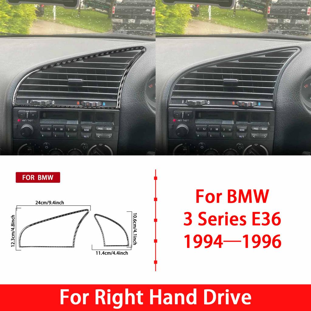 For BMW 3 Series E36 1994 1995 1996 Car Accessories Carbon Fiber Copilot Strip Air Vent Gear Shift Panel Interior Trim Sticker