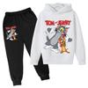 2026Autumn Casual tom jerry Cartoon Kids Boys Girls Print cool Long Sleeve Fleece Hooded Sweatshirt Long Pants Suit Festival Outdoor