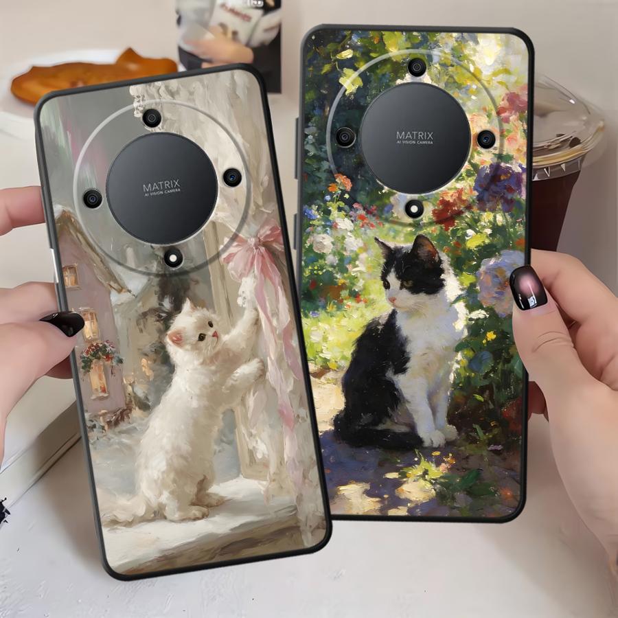 Funda Phone Cover Case for Honor 90 70 X7 X9a 200 400 Lite X8 8X X5b X6 Magic5Lite Cartoon Cute Cat
