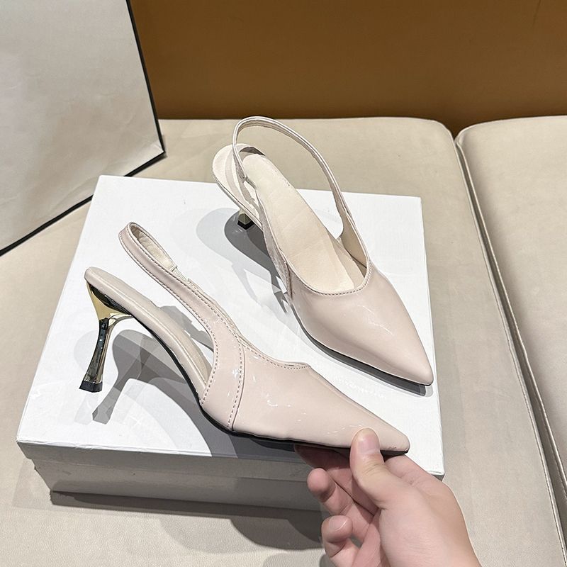 2025 spring and summer new French pointed head temperament thin heel single shoes women's fashion versatile and comfortable bag head single shoes wome