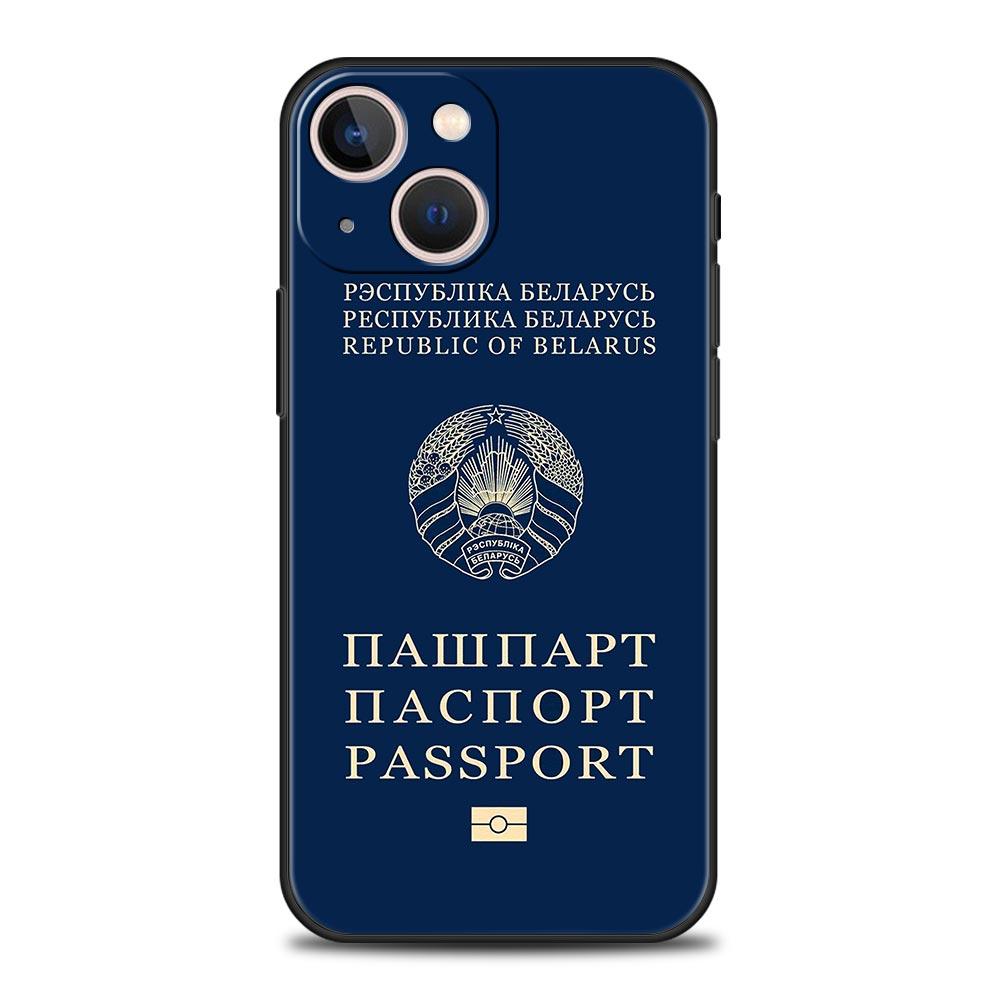 Algeria Russia Passport For iPhone 11 12 13 15 14 Pro Max Phone Case X XR XS 7 8 Plus SE 2020 Luxury Black Soft Cover Funda