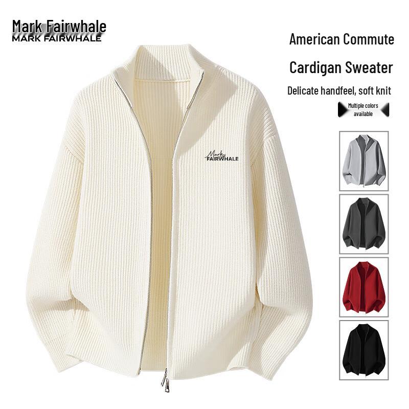 Mark Hua Fei Herren Strickcardigan mit Buchstabenprint