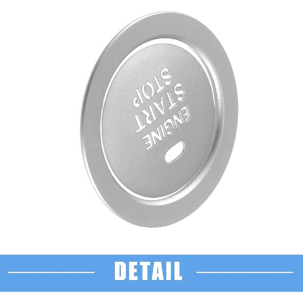 Engine Start Stop Ignition Button Overlay Cover Decal Interior Trim Sticker for Hyundai Sonata 2011-2014 Aluminum Alloy Silver Tone