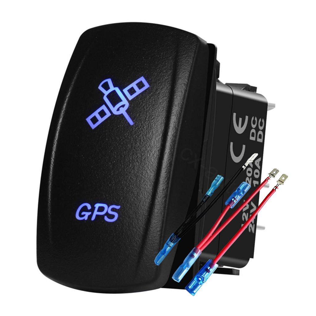 12V 24V Boat Trim Tabs Switch (ON)-OFF-(ON) Momentary Rocker Switch Waterproof Blue Light ON-OFF Toggle Switch With Harness Switches4