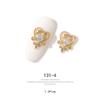 2pieces 3D Metal Zircon Nail Art Jewelry Japanese Nail Decorations Top Quality Zircon Crystal Manicure Zircon Diamond Charms