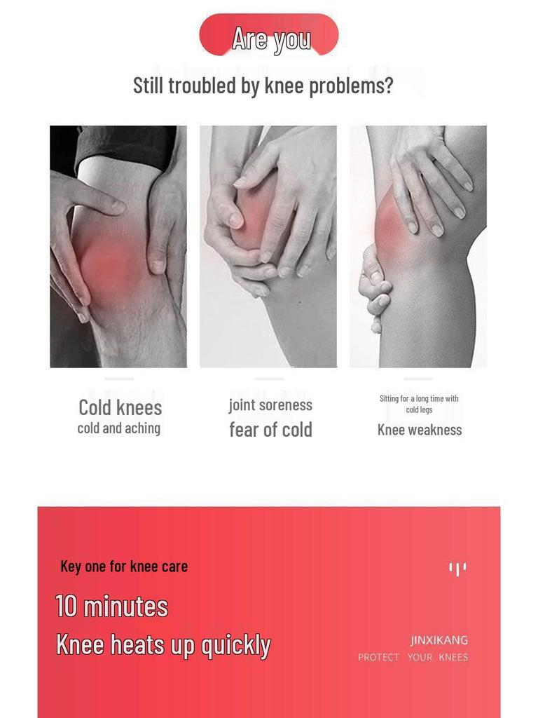 Mugwort Self-Heating Knee Pads for Men & Women - Warm, Non-Slip, Pure Cotton, Thin, Cold Protection for Air-Conditioned Rooms