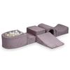Foam Playground with Bridge Corduroy Lavender 100 Balls: Transparent, White, Pearl, Light Gold