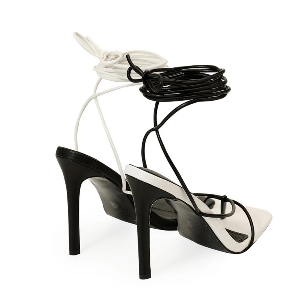 Dames Chic Veterschoenen met Hoge Hakken Vierkante Slippers Hoge Hakken Strappy Feest Schoenen Luxe Temperament Schoen Nieuwe Chalas Mujer