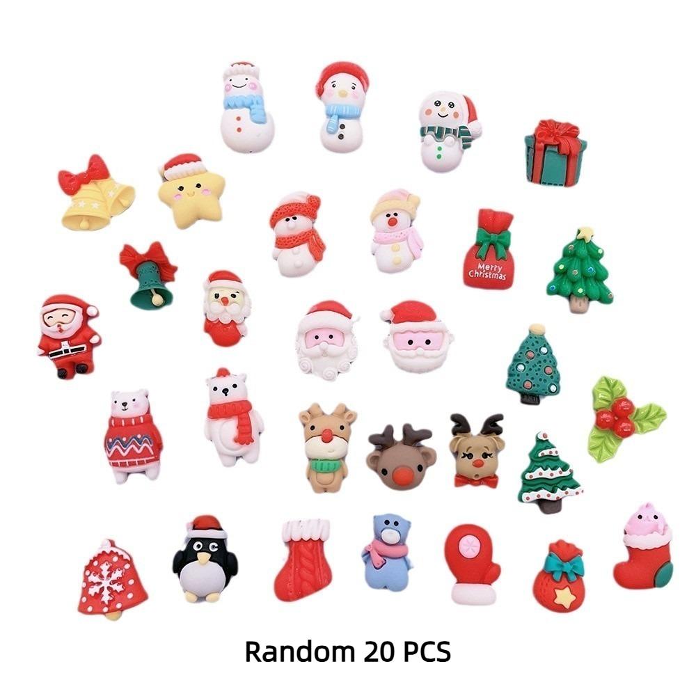 

20pcs Santa Claus Phone Case Patch Mini Resin Accessories DIY Craft
