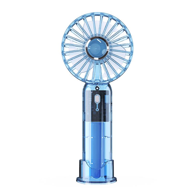 

High-End Transparent Mini Fan Phone Holder with USB Charging and Strong Wind 170*72*40mm прозрачный/синий