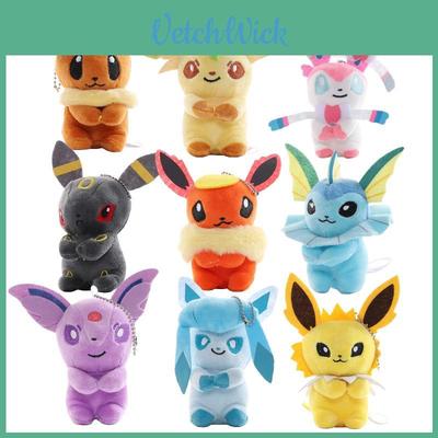 Chaveiro de pelúcia Pokémon, brinquedo macio e fofo para crianças.