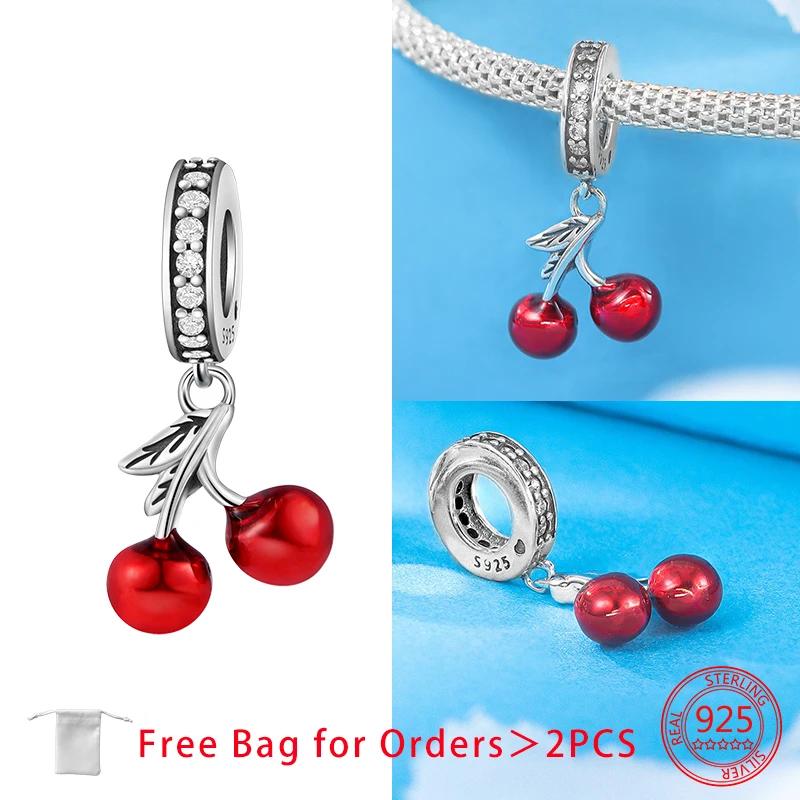 Original Copper Fruit Series Banana Watermelon Cherry Strawberry Beads Charms Pendant Fit Bracelet Fine Jewelry Gifts Making