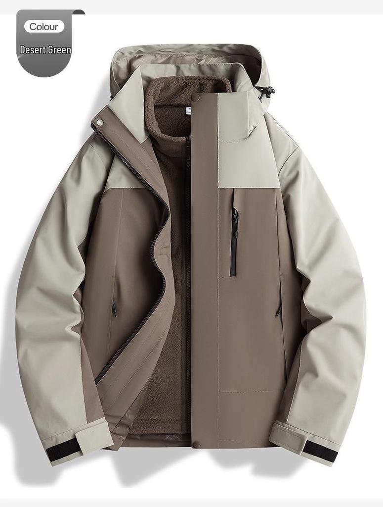 2024 Unisex Outdoor Windproof & Waterproof Jacket with Detachable Liner for Travel, Hiking, & Mountaineering
