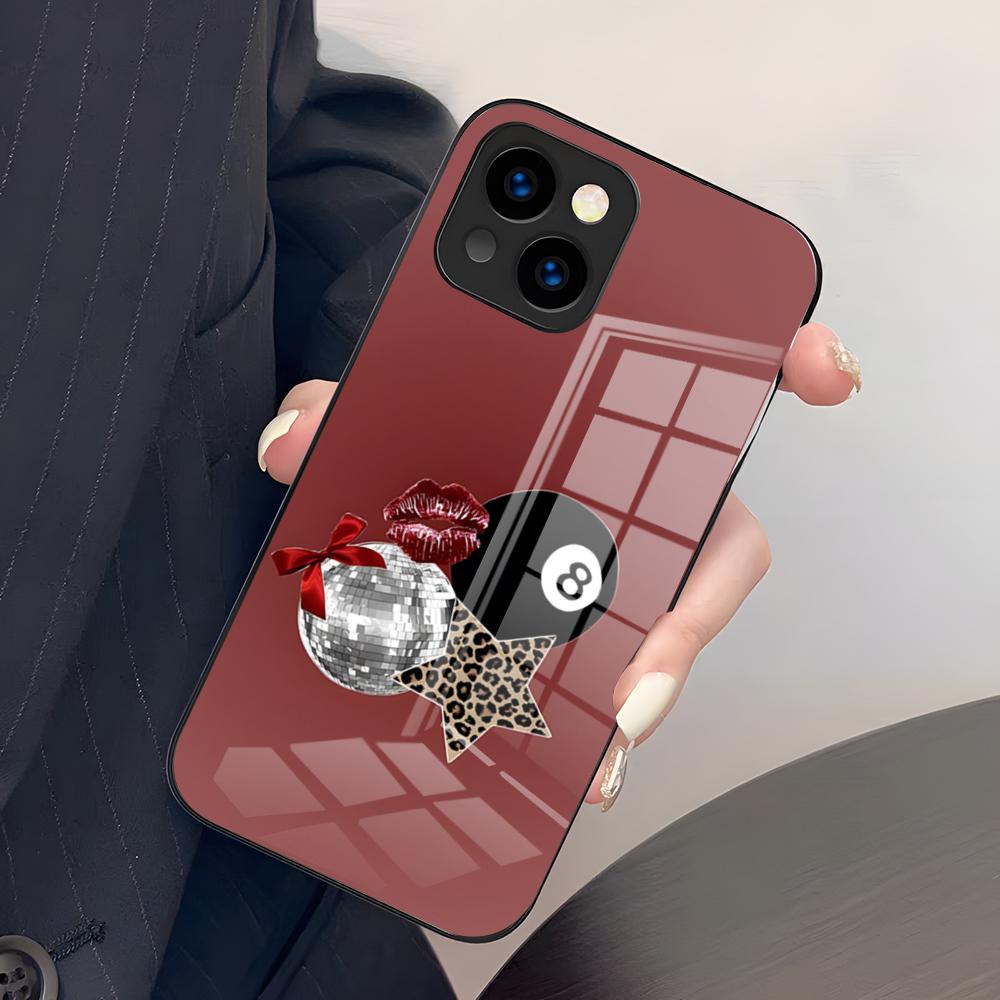 

Billiard Fashion Number 8 Phone Case For IPhone 17 Pro Max 15 Pro 16 14 Plus 12 13 Mini 11 Pro Shockproof Glass Cover iPhone16Pro