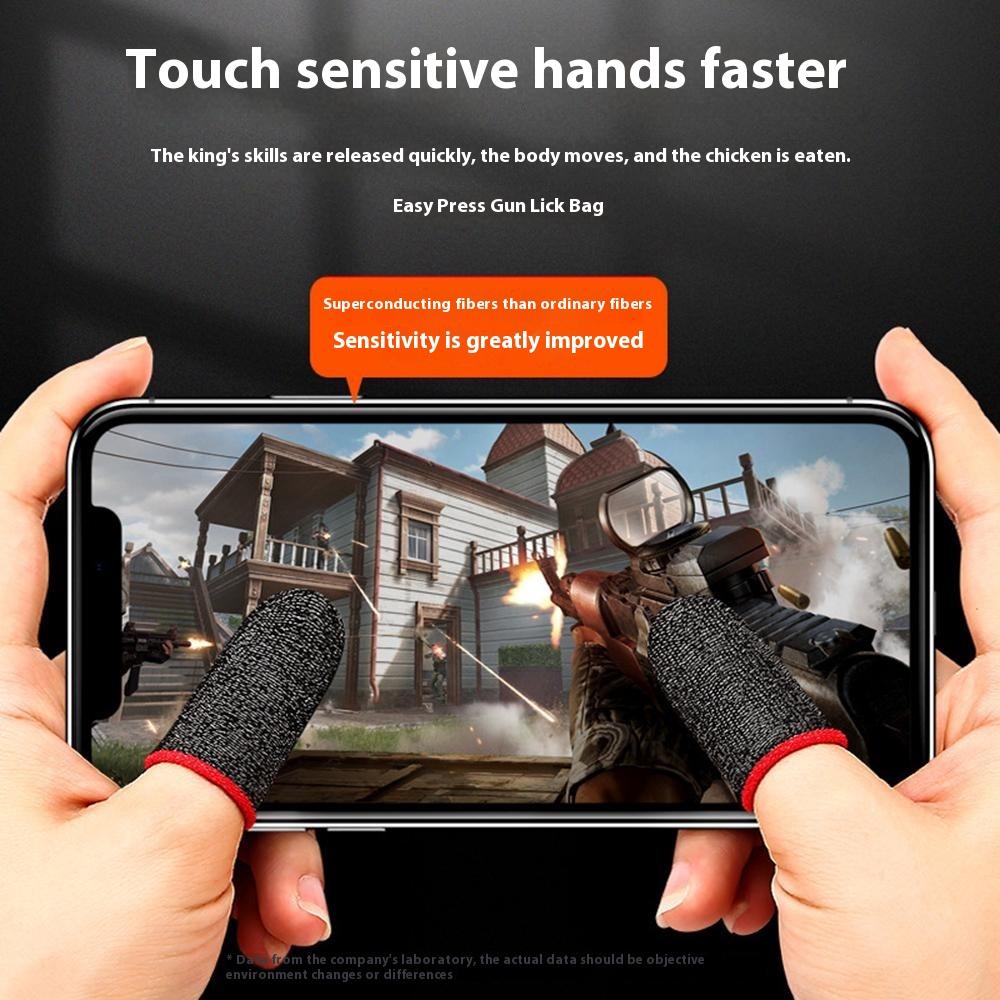 1Pair Gaming Finger Sleeves Anti-Slip Touchscreen Ultra-Thin Finger Cover for Mobile Games/E-Sports