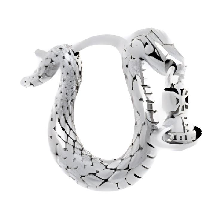 VIVIENNE WESTWOOD Albane Snake Saturn Přívěsek Mosazné Náušnice Unisex Náušnice Vintage-Stříbrné 62030090-02P017