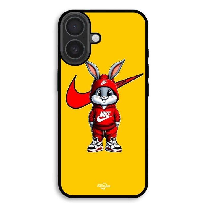 Hülle Für iPhone 18 Mini bugs bunny nike logo just do it Hintergrund orange Maniacase schwarz