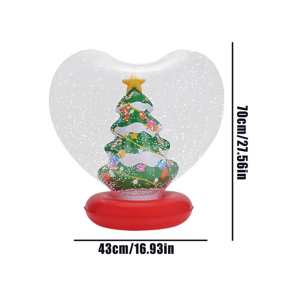 Giant Inflatable Christmas Ball Heart Shape Light Up Holiday Decorations Figurine Inside Holiday Blow Ball With Remote Control