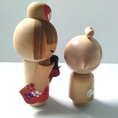 Kokeshi doll Retro wooden sosaku cute girls Japanese Kimono Ornament Japan