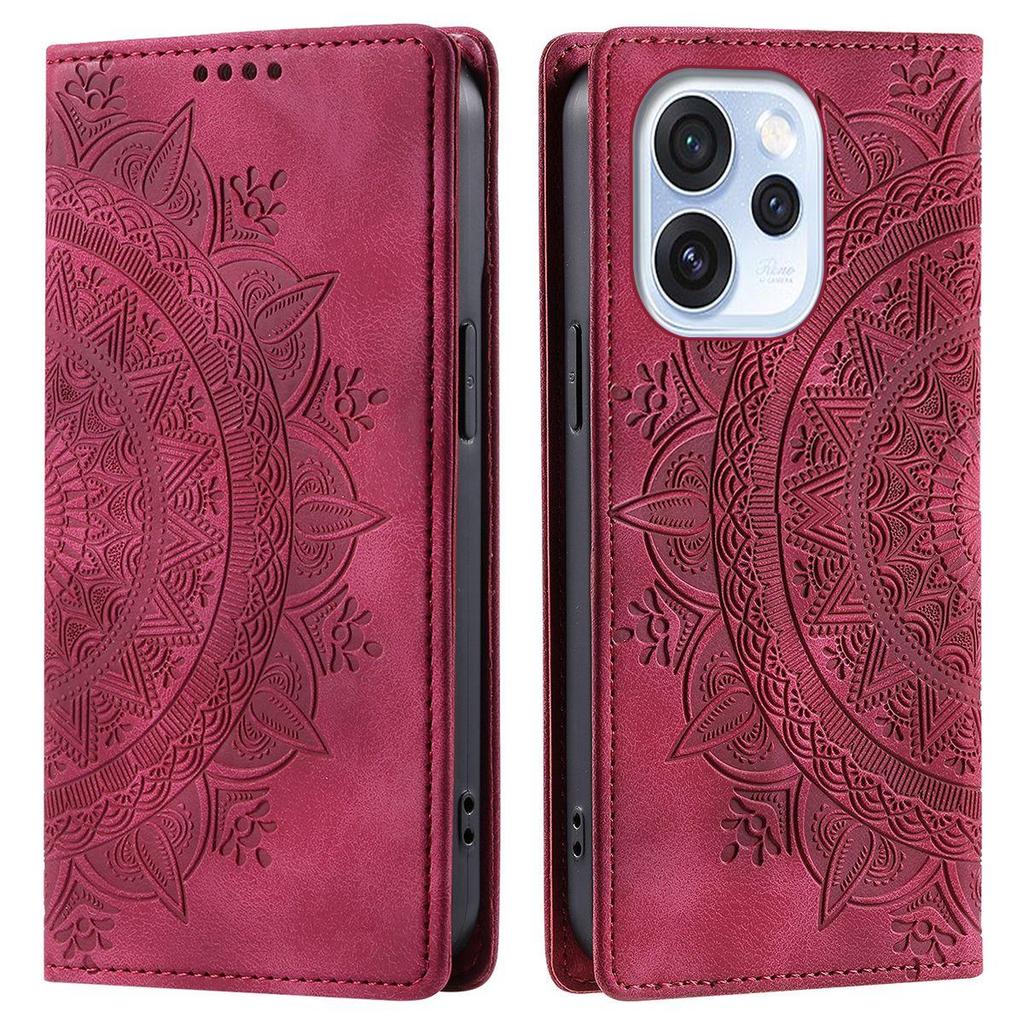 for OPPO Reno15 Pro 5G,Reno15 F 5G Mandala Embossed PU Leather Flip Wallet Case Magnetic Closure Cover