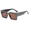 Fashion Large Frame Square Sunglasses, Personalized Versatile And Thin Retro Sunglasses, Women'S Street Photography Glasses With Diamonds