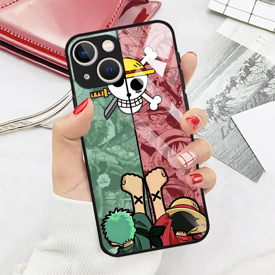 Case for iPhone 17 Pro Max 11 16 XR 13 14 8 15 Plus 12 Air Glass Phone Cover Anime OneS P-ieceS