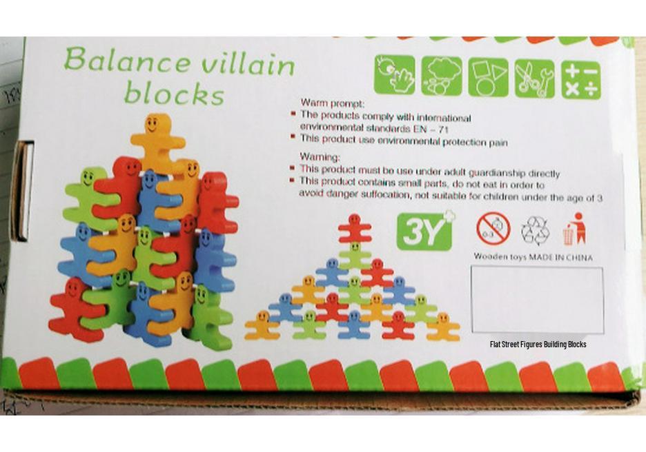 Balancing Wooden Figure Blocks: Creative Educational Toy for Kids 19*11.5*4 CM