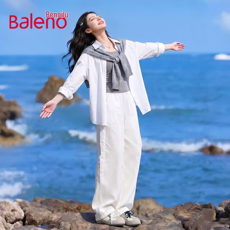 Baleno Women s Faux Two-Piece Shawl Blouse L