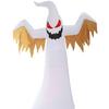 Halloween LED Inflatable White Ghost 2.4m Scary Decor with Color Lights and Flashing Flame