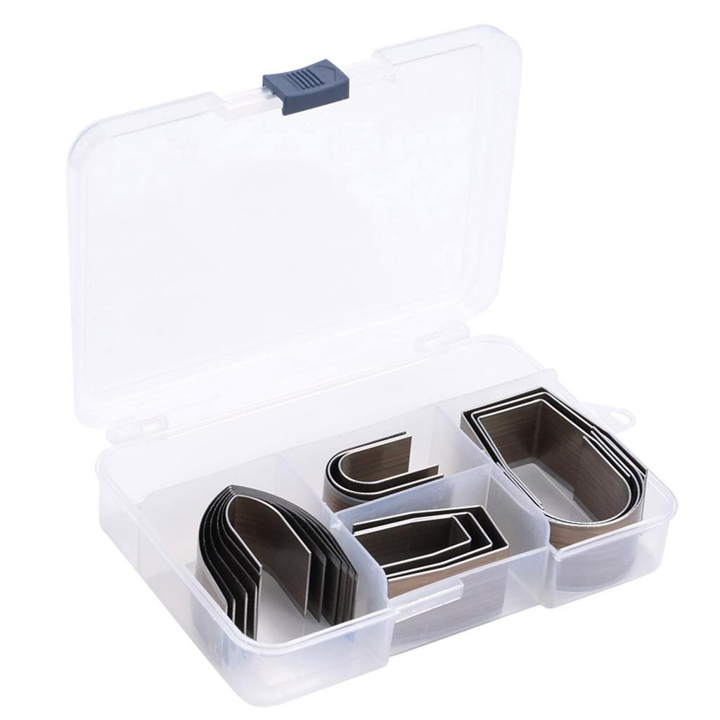 Set mit 18 Lederstanzern, Lederhandwerkswerkzeug, Kantenstanzer, Endstanzern, Legierungsstahl, V-förmig, U-förmig und U-förmig, mit Aufbewahrungskoffer
