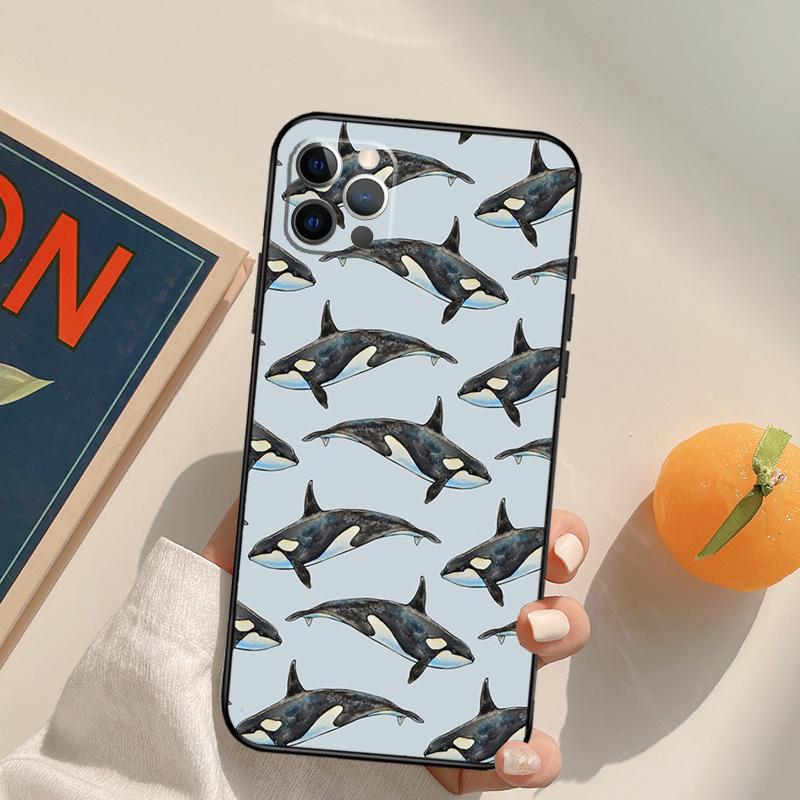 Orcas Killer Whales Case For iPhone 12 11 13 Pro Max Mini 7 8 Plus X XR XS Max SE 2020 Camera Protection Shell