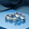 Shan Hai Qing Yuan Sterling Silver Couple Rings, Light Luxury Wedding Bands, Christmas Gift for Girlfriend.