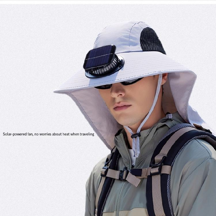 For Camping and Hiking Solar Fisherman Hat Waterproof Breathable Nylon Adjustable Size Portable Design Comfort