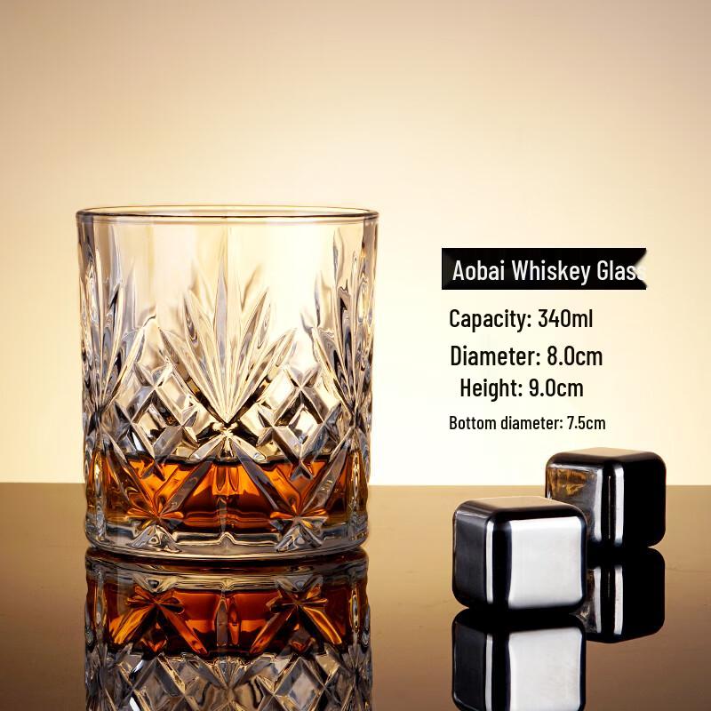 Shangqi Vintage Engraved Crystal Glass Whiskey & Cocktail Set