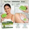 115g Tea Tree Oil Soap Bar for Men Women Natural Plant Extract Handmade Soap Deep Cleansing Soothing for Dry Skin Exfoliate Skin