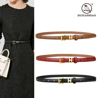 Four Seasons Available New Belt Women'S Leather Thin Belt Fashion Versatile Leather Small Belt Decorative Dress Real Belt