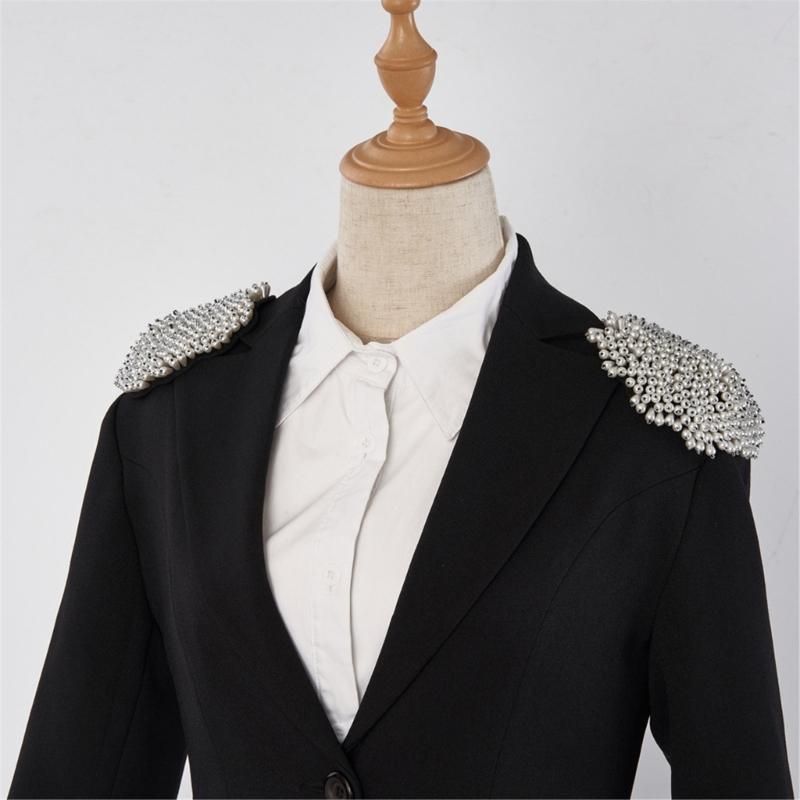 Premium Imitation Pearls Embellished Shoulder Pads Comfort for Business Event Weddings Uniforms
