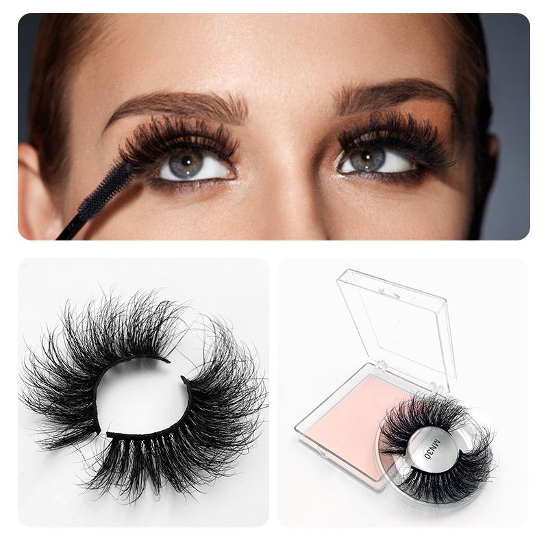 European And American Square Box Mink False Eyelashes 8d25mm Three -Dimensional Thick Slender Long Curly Eyelashes False Eyelashes