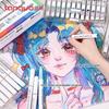 LANGUO 60Colors/box Direct Liquid Acrylic Paint Marker Pens Set Brush Color Marker Pen for DIY Painting Drawing Ceramic Glass