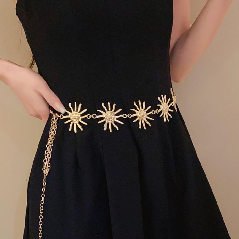 

Vintage Metal Sunflower Waist Chain Flower Ethnic Style Belt Beach Accessories Style 2