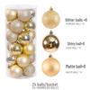 Vergoldete Weihnachtsbaum- und Fensterhänge-Ornamente - Feiertags-Dekorationskugel für Hochzeiten und Feiern